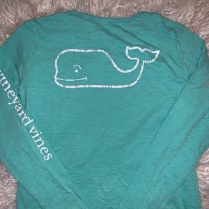 green/ blue long sleeve vineyard vines shirt